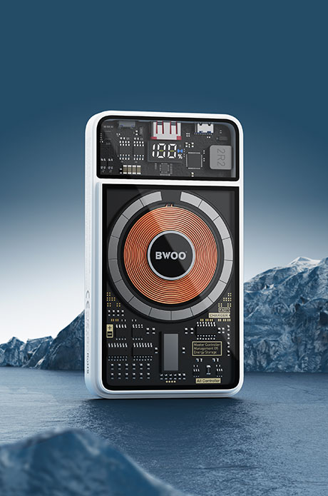 10000 mah magnetic power charger with built-in cables