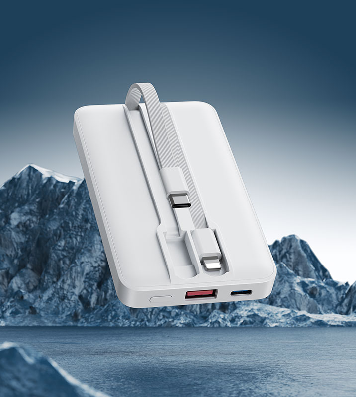 magnetic power bank with built-in cables