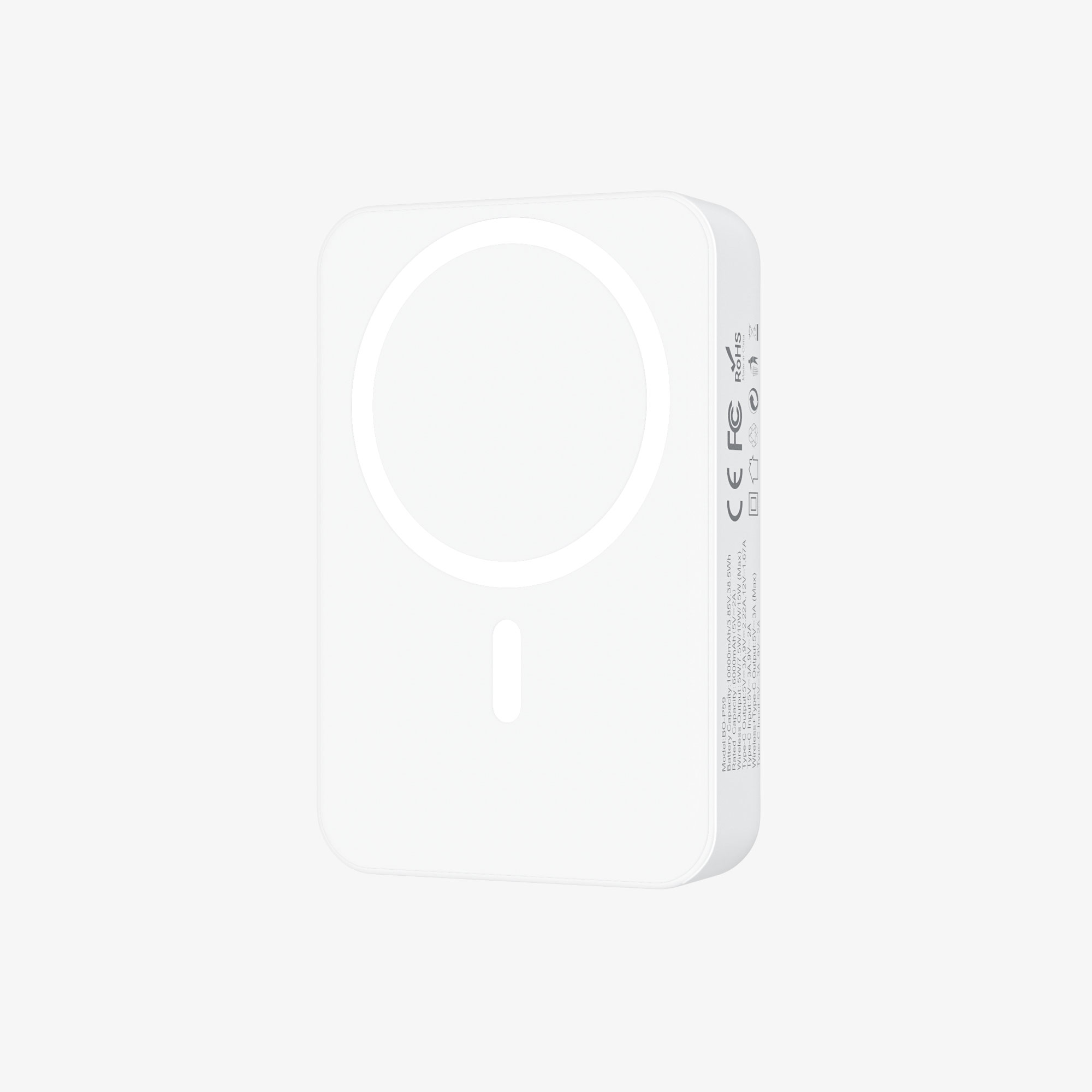 Magnetic charging power bank white