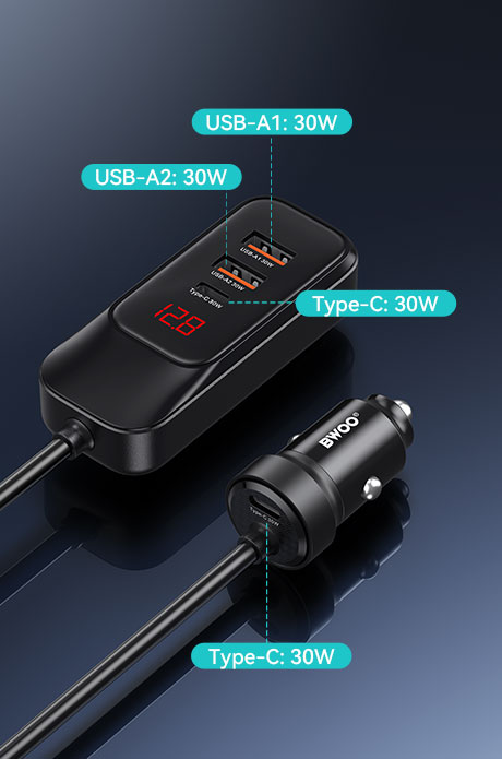 3-port-USB-C-car-charger