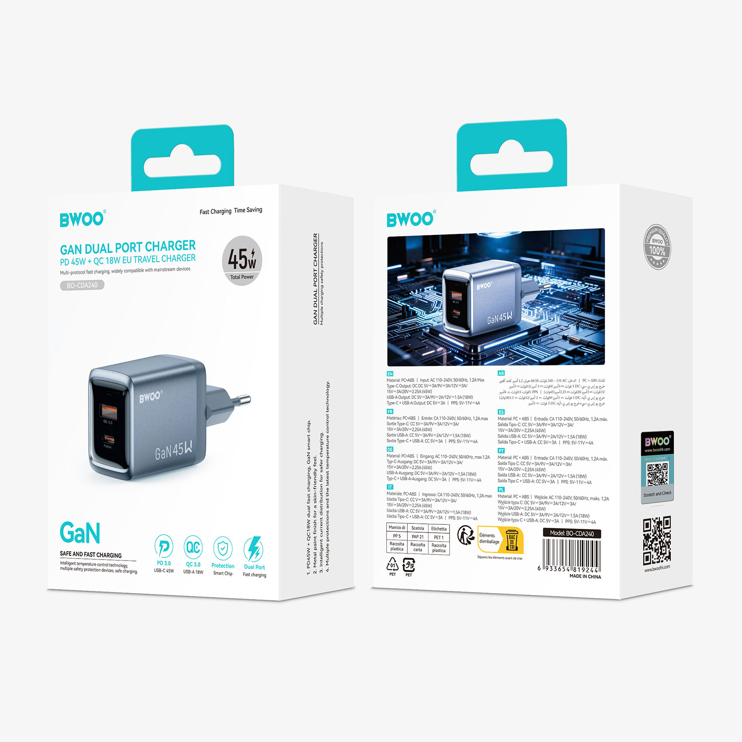 BO-CDA240 GaN Charger Package