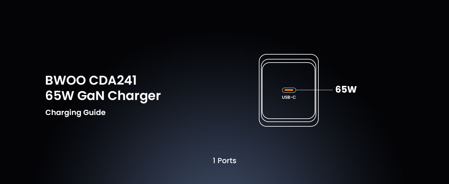 BO-CDA241 65W GaN Charger with USB-C Charger
