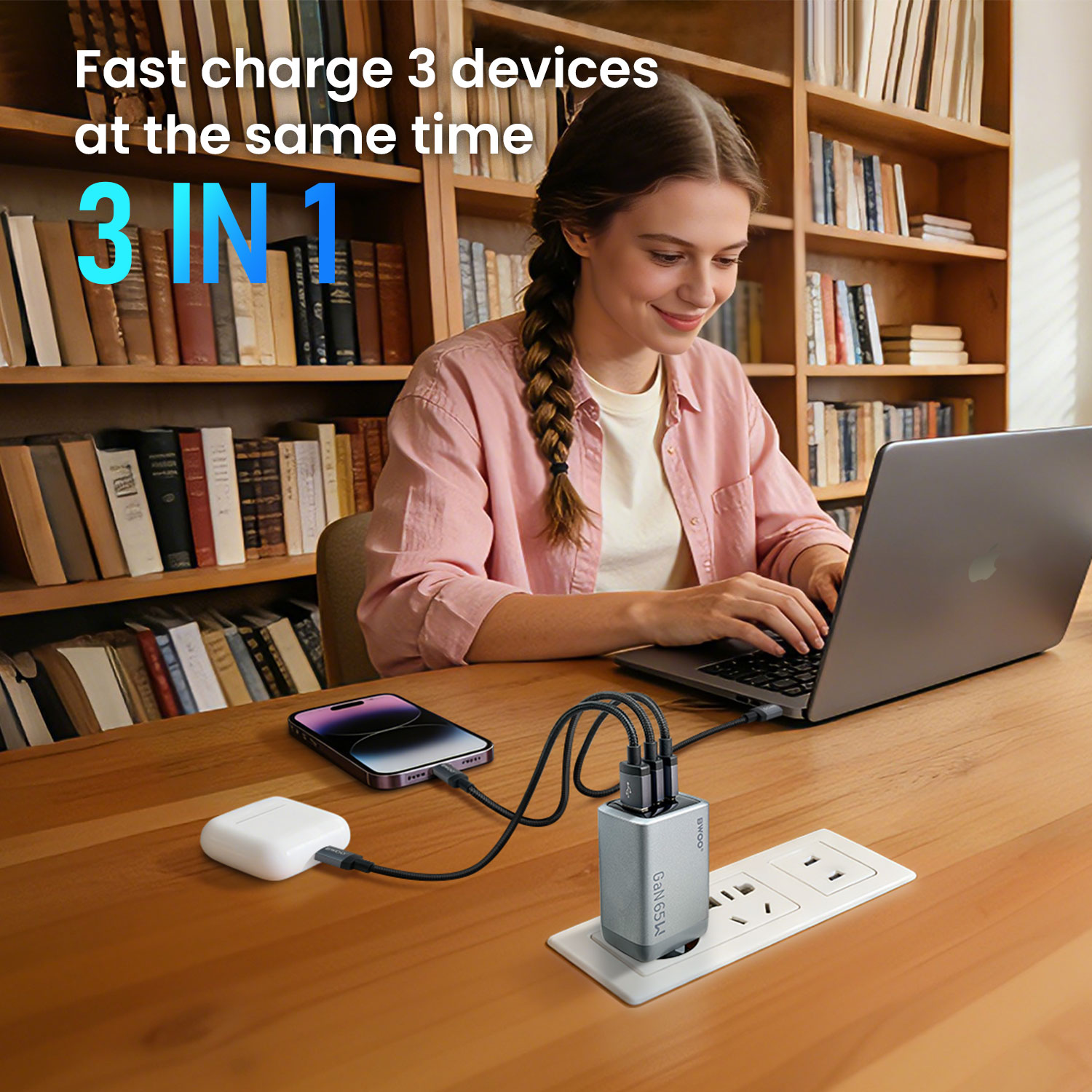 BO-CDA242 GaN Charger 3 in 1