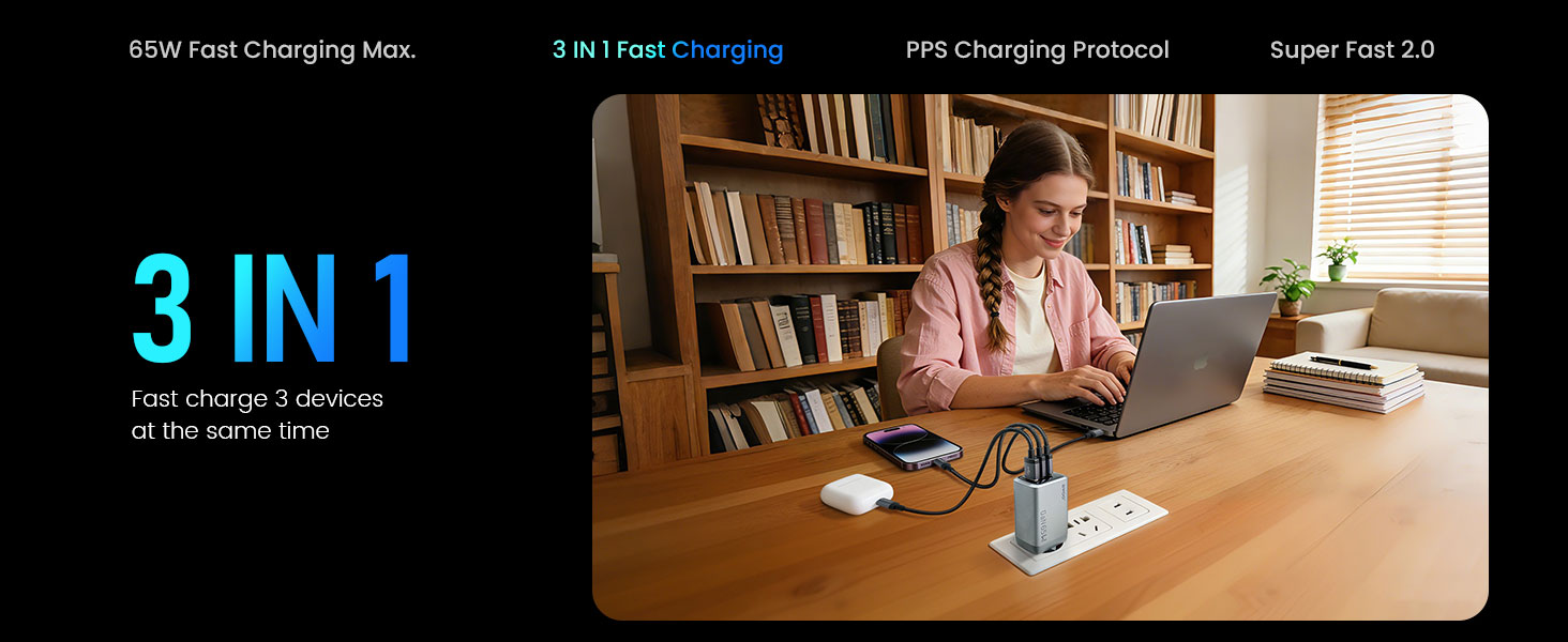 BO-CDA242 3-Port USB-C Wall Charger