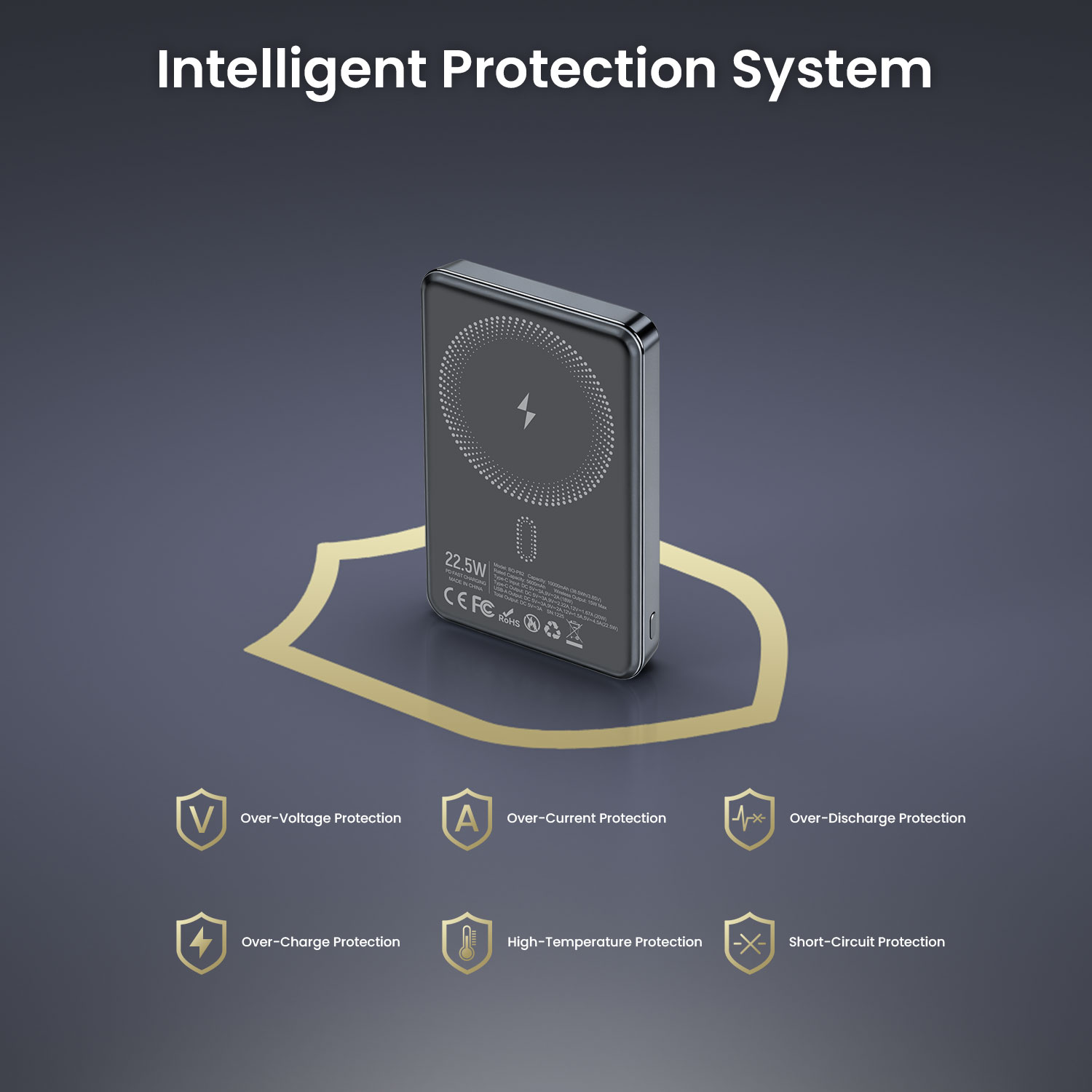 Magnetic Power Bank with Protections System