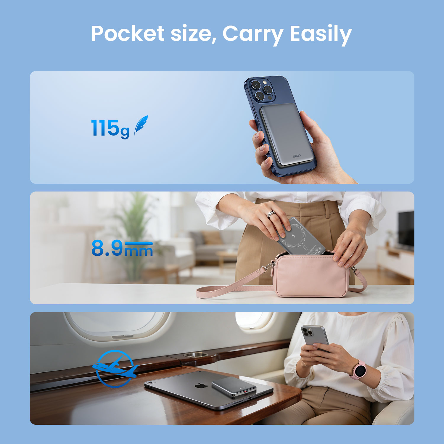 Magnetic Power Bank with Pocket Size