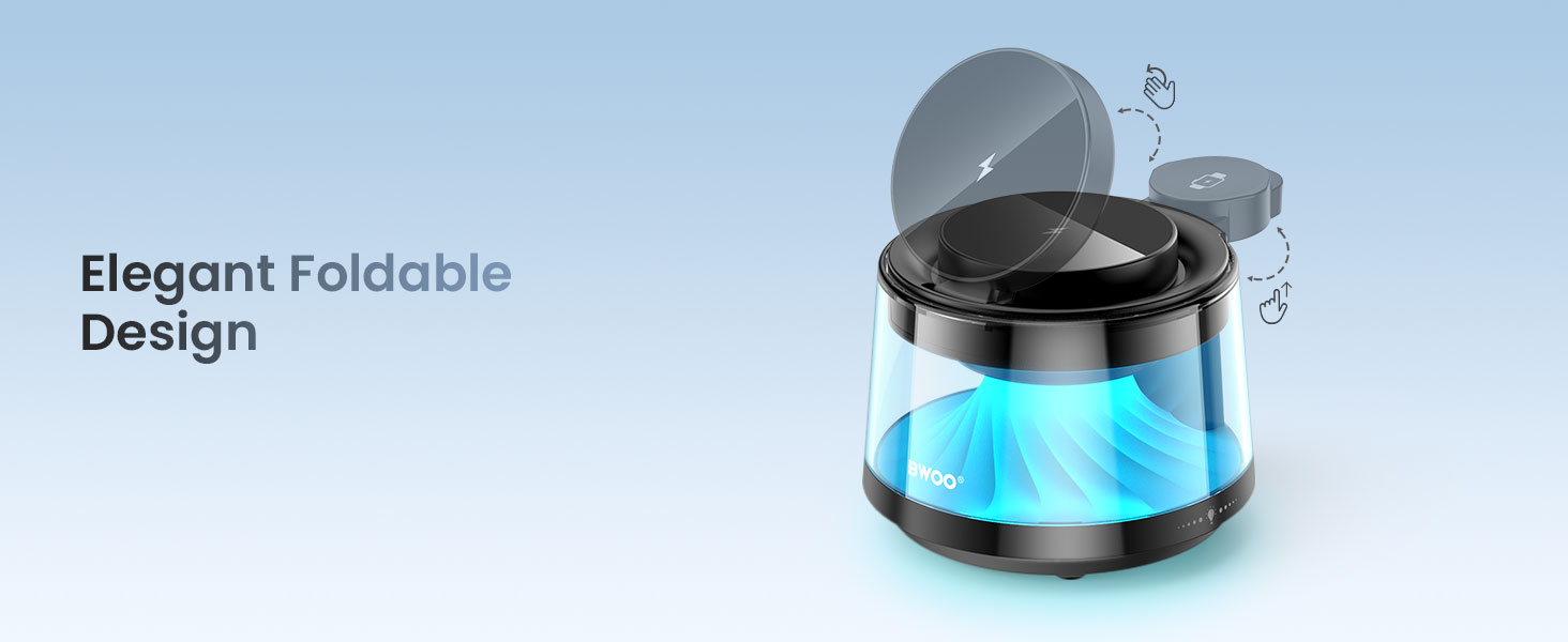 BO-WL25 Wireless Charging Station with Elegant Foldable Design