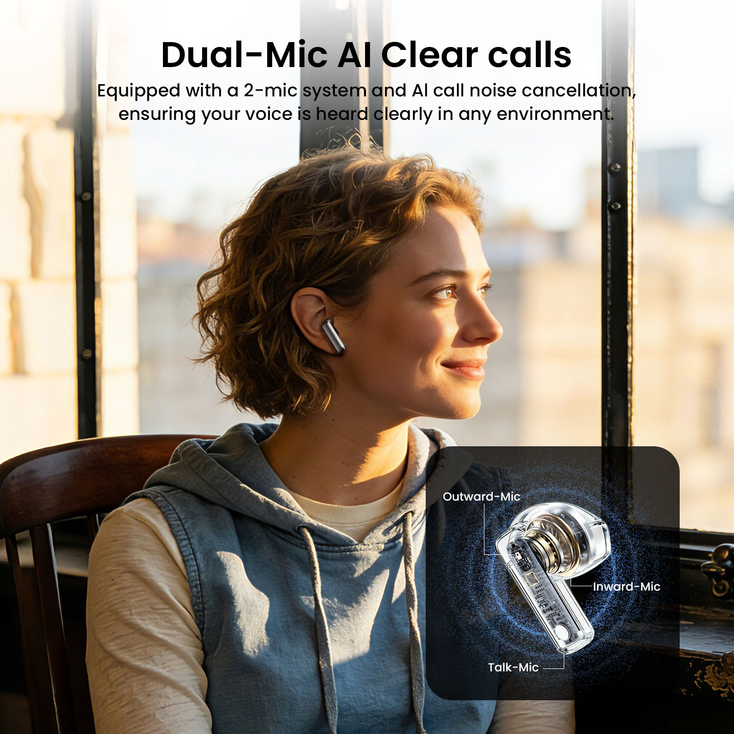 BO-BW41 ENC Wireless Earphone with Dual-Mic Ai Clear Calls