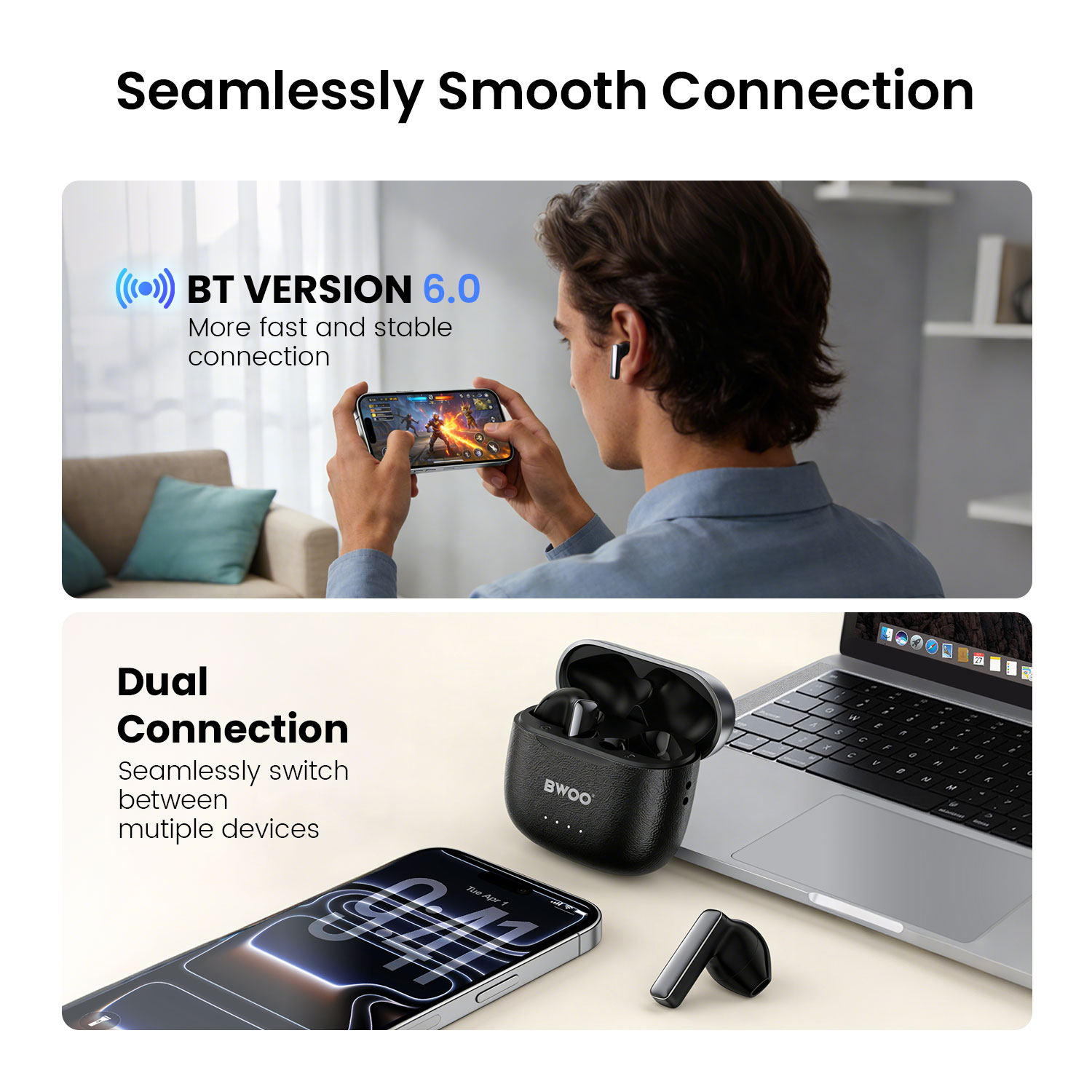 BO-BW41 ENC Wireless Earphone BT 6.0