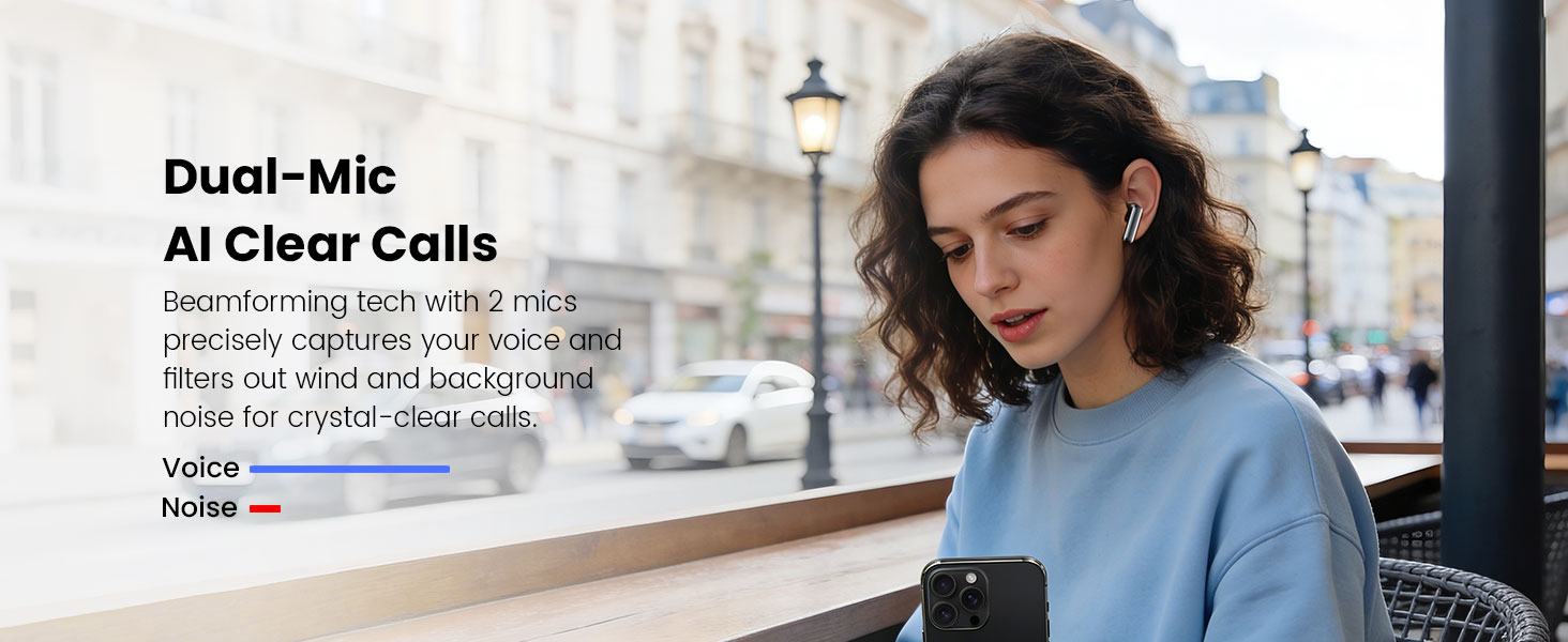 BO-BW41 ENC Wireless Earbuds with Dual-Mic AI Clear Calls