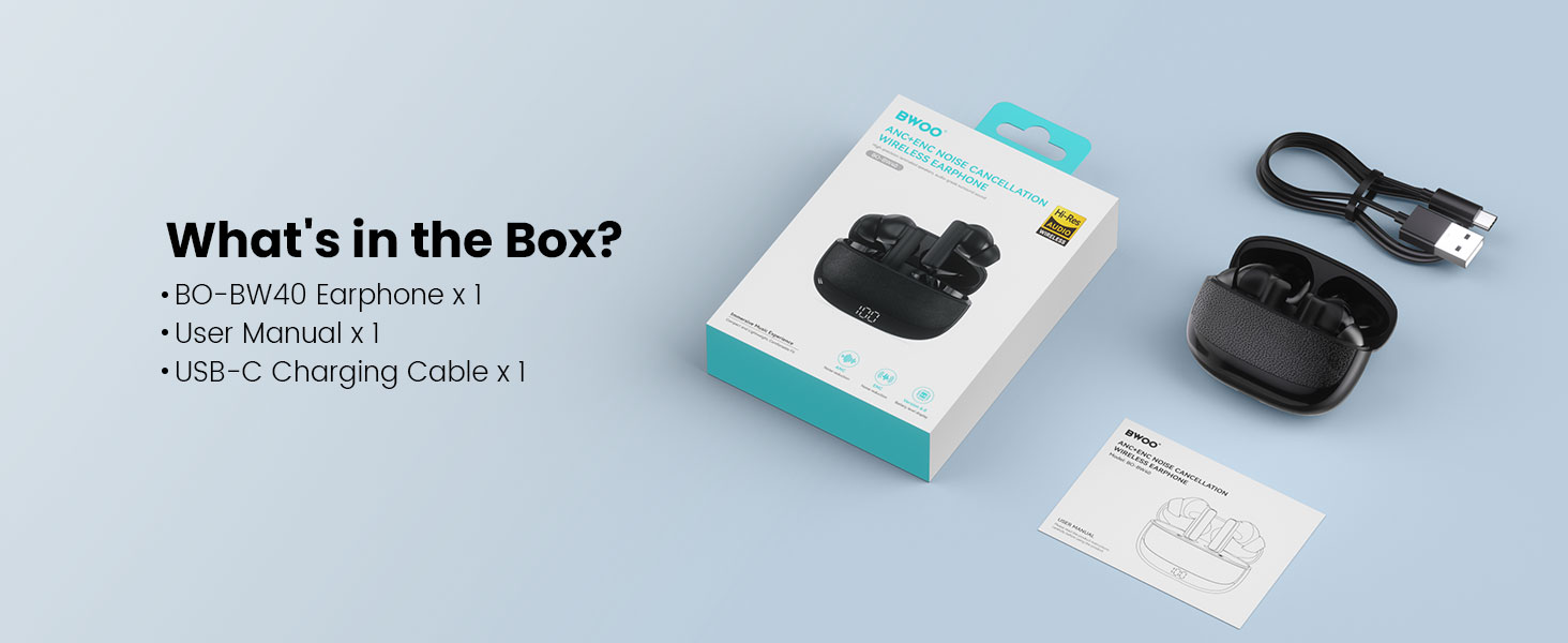BO-BW40 ANC Wireless Earbuds Package