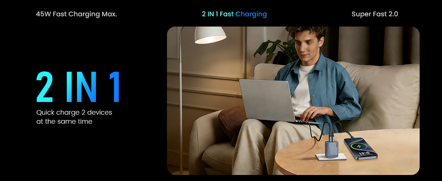 BO-CDA250 USB-C Charger 2 in 1