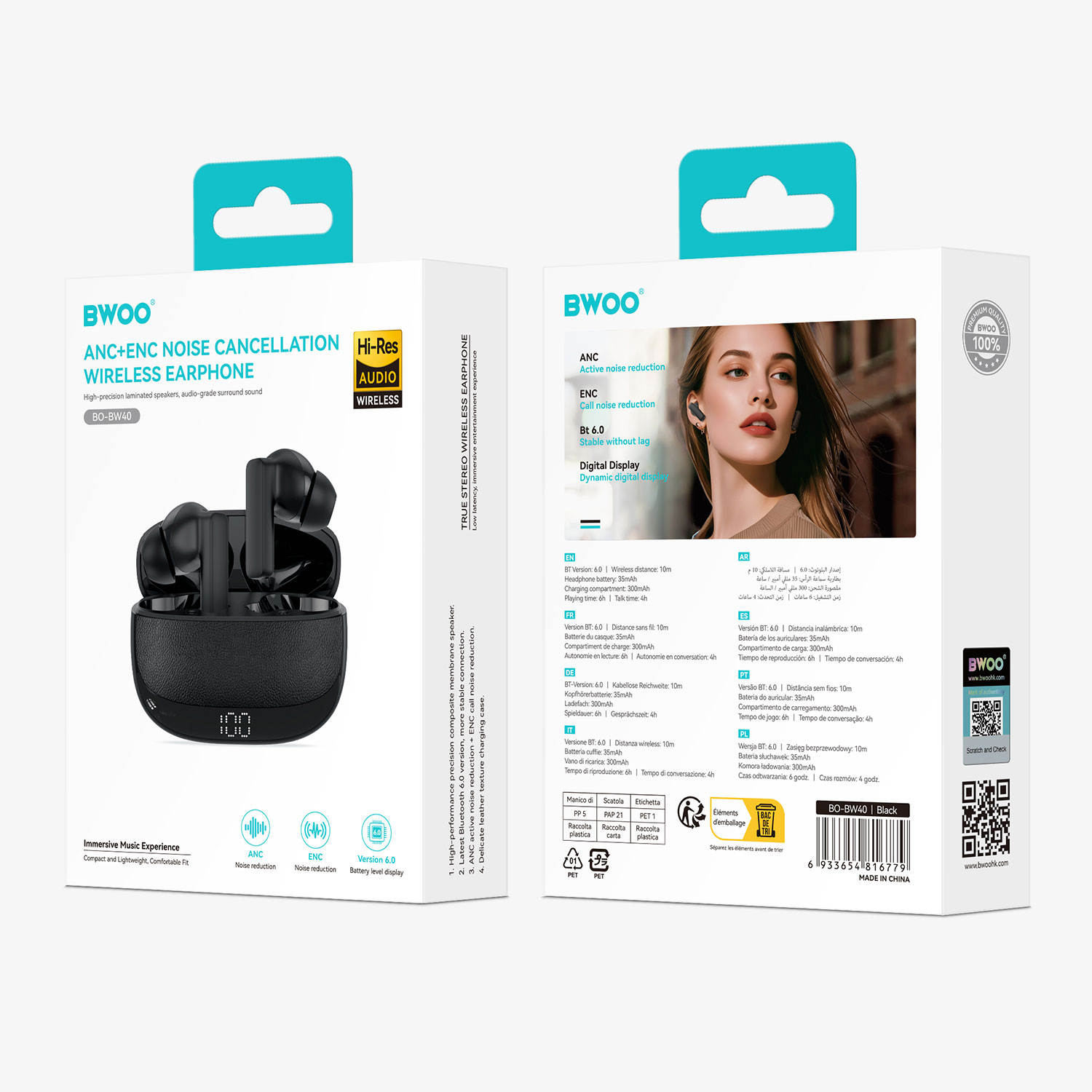 BO-BW40 ANC Wireless Earbuds Package