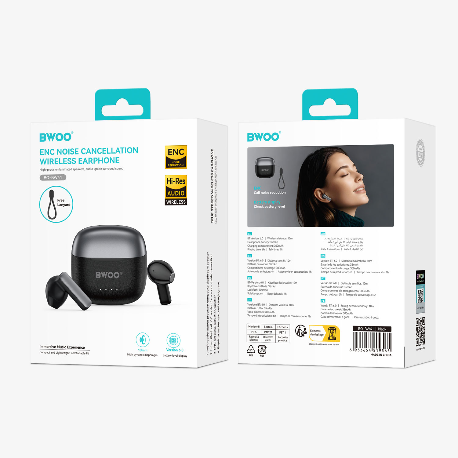 BO-BW41 ENC Wireless Earphones Package