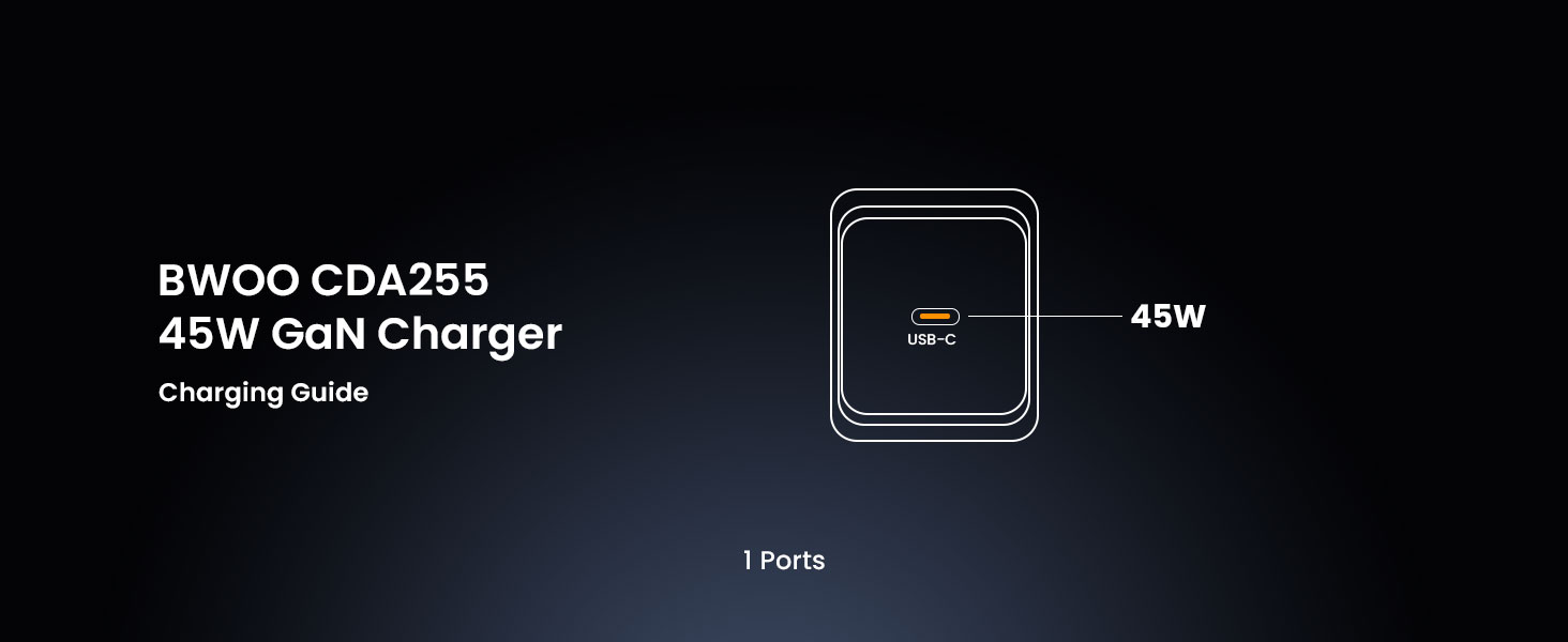 BO-CDA255 45W GaN Charger with single USB-C port
