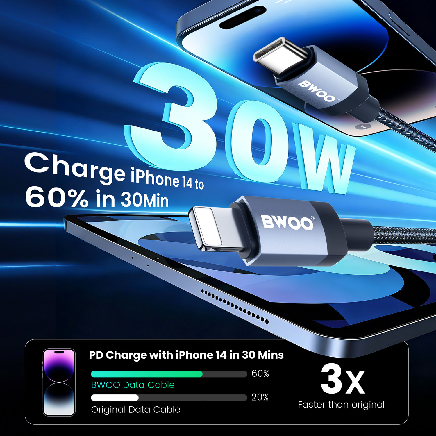 BO-X401CL 30W PD Fast Charging Cable