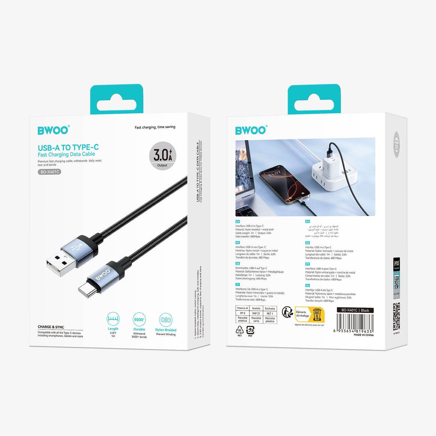 BO-X401C 15W USB C Cable Package