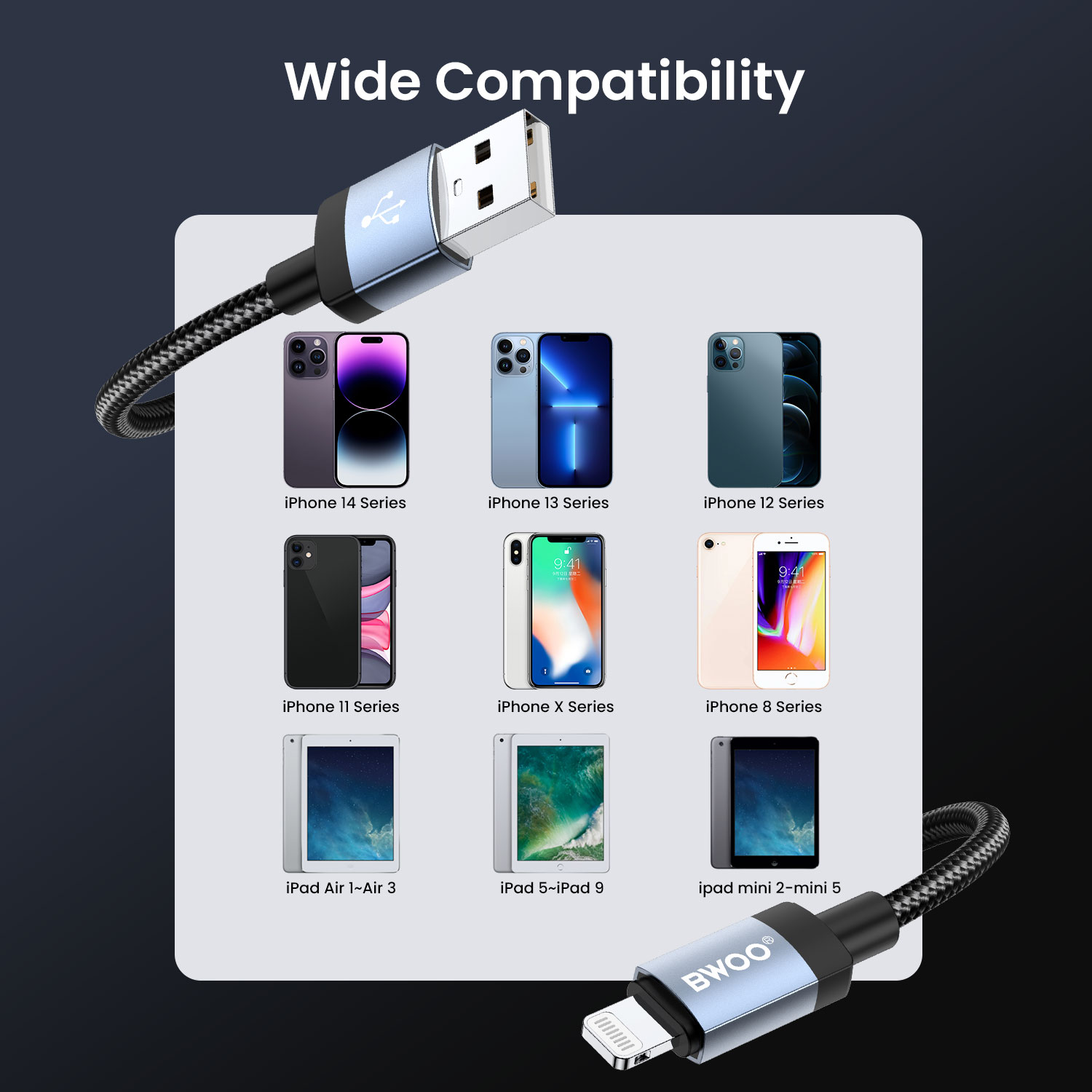 BO-X401L 15W Lightning Cable with Wide Compability