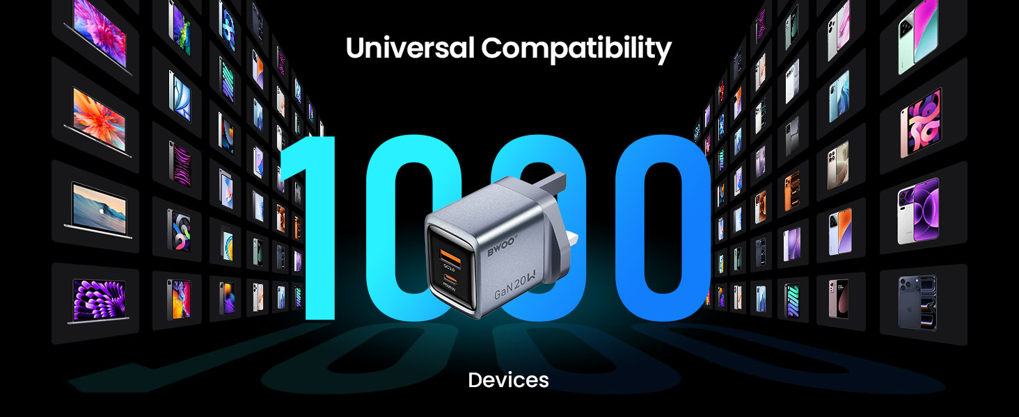 BO-CDA258 20W 2 in 1 GaN Charger with Wide Compatibility