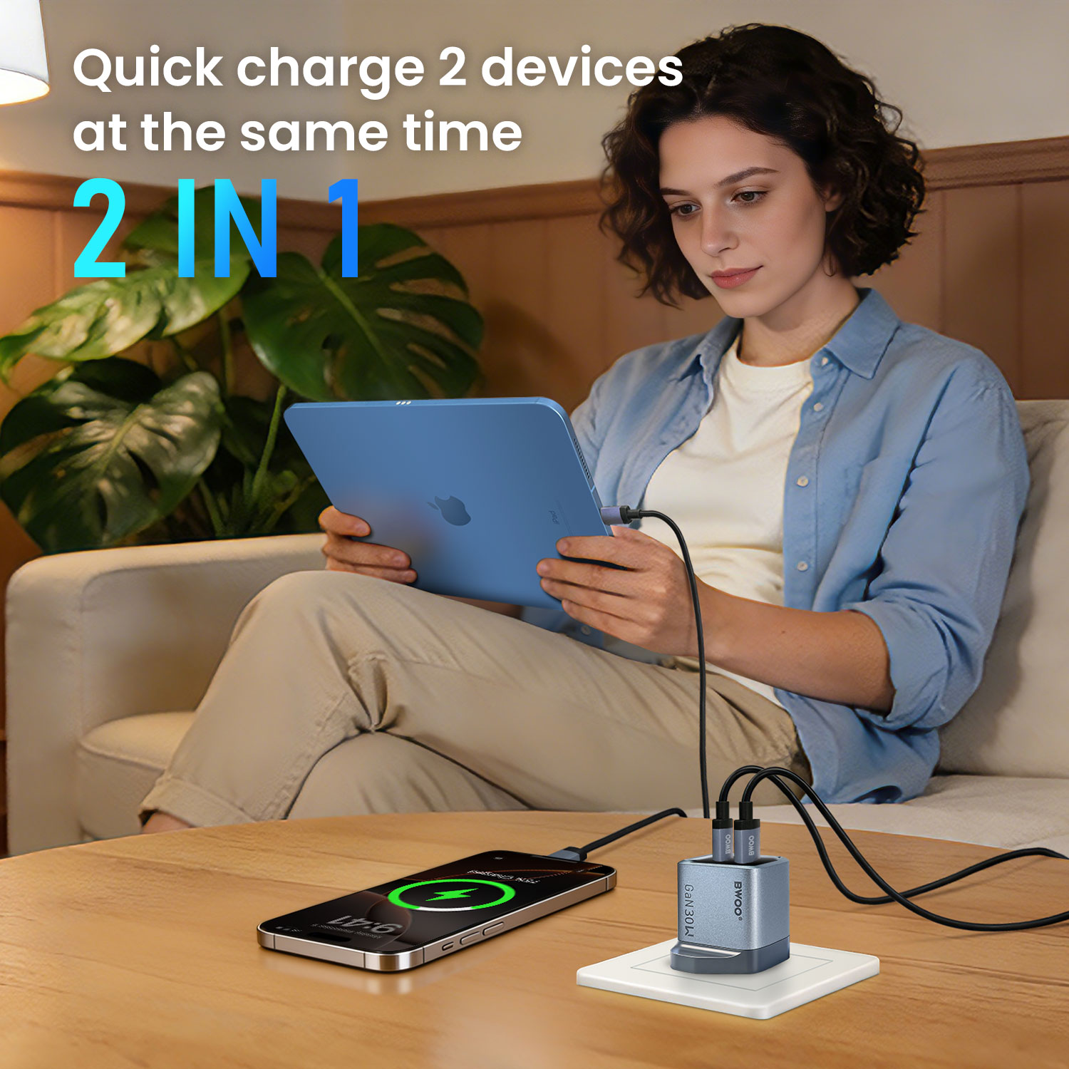BO-CDA261 30W GaN Charger 2 in 1