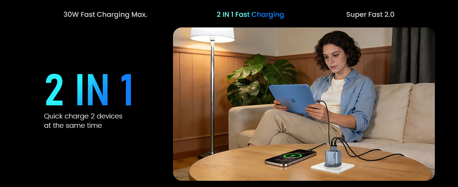 BO-CDA261 2 in 1 GaN Charger