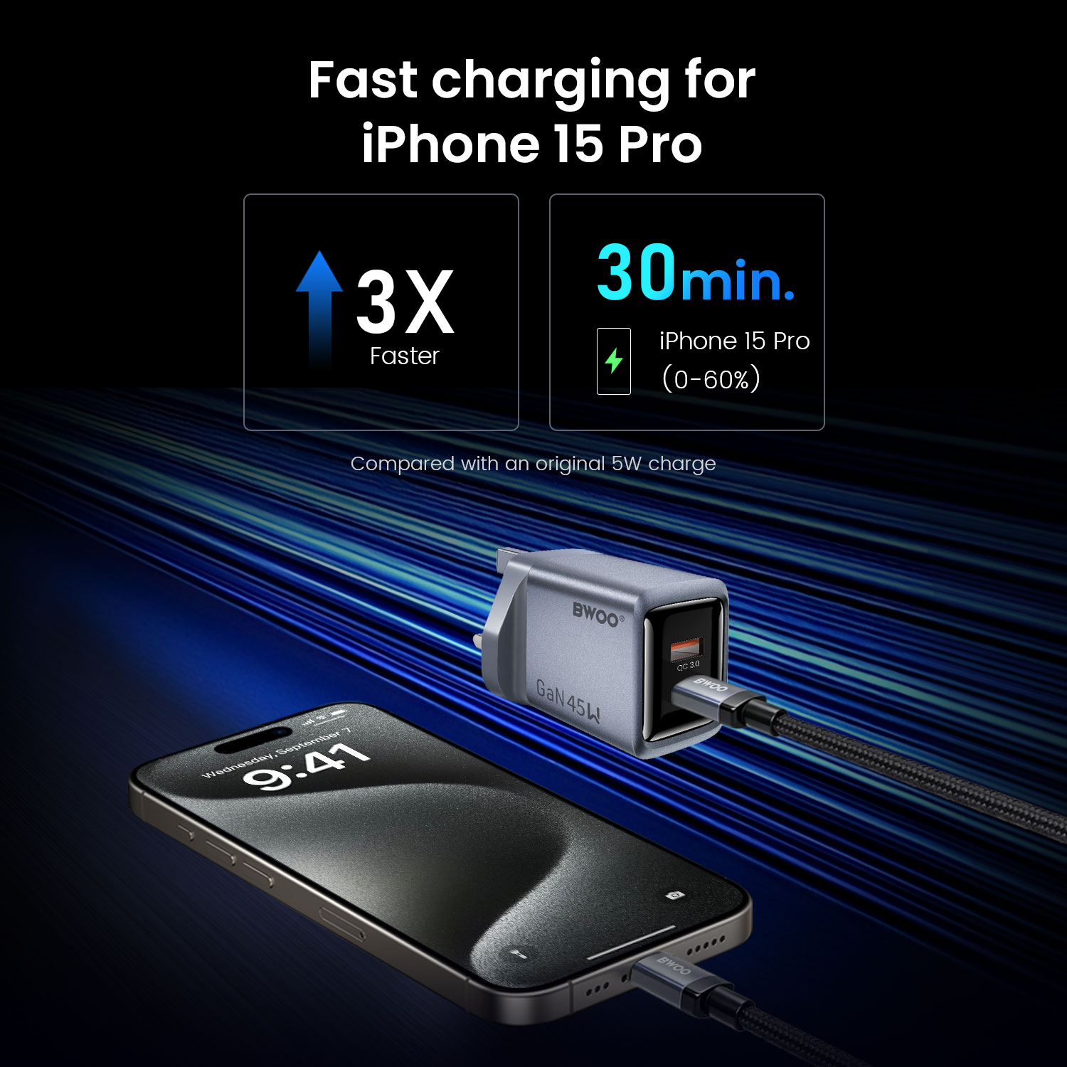 BO-CDA256 45W GaN Charger for iPhone