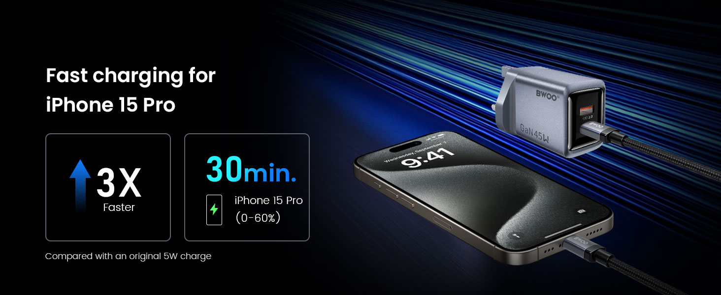 BO-CDA256 45W 2 in 1 GaN Charger