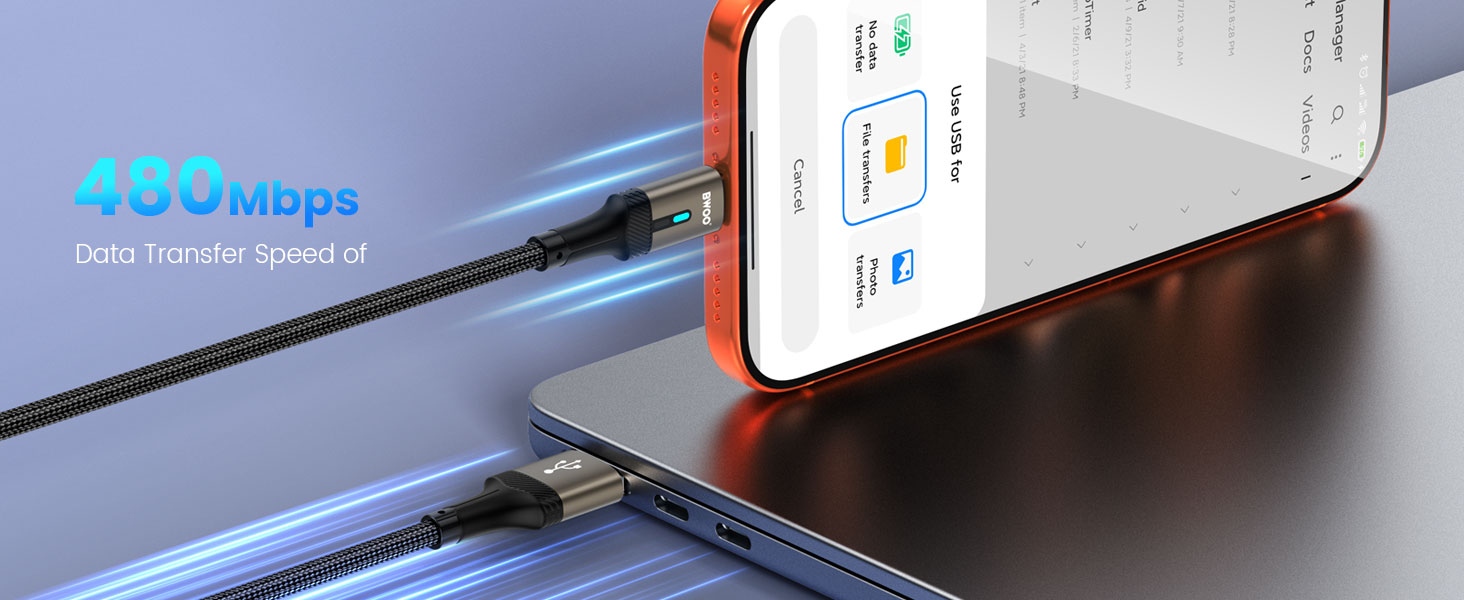 BO-X330C USB-A to USB-C Cable Supports Data Transfering