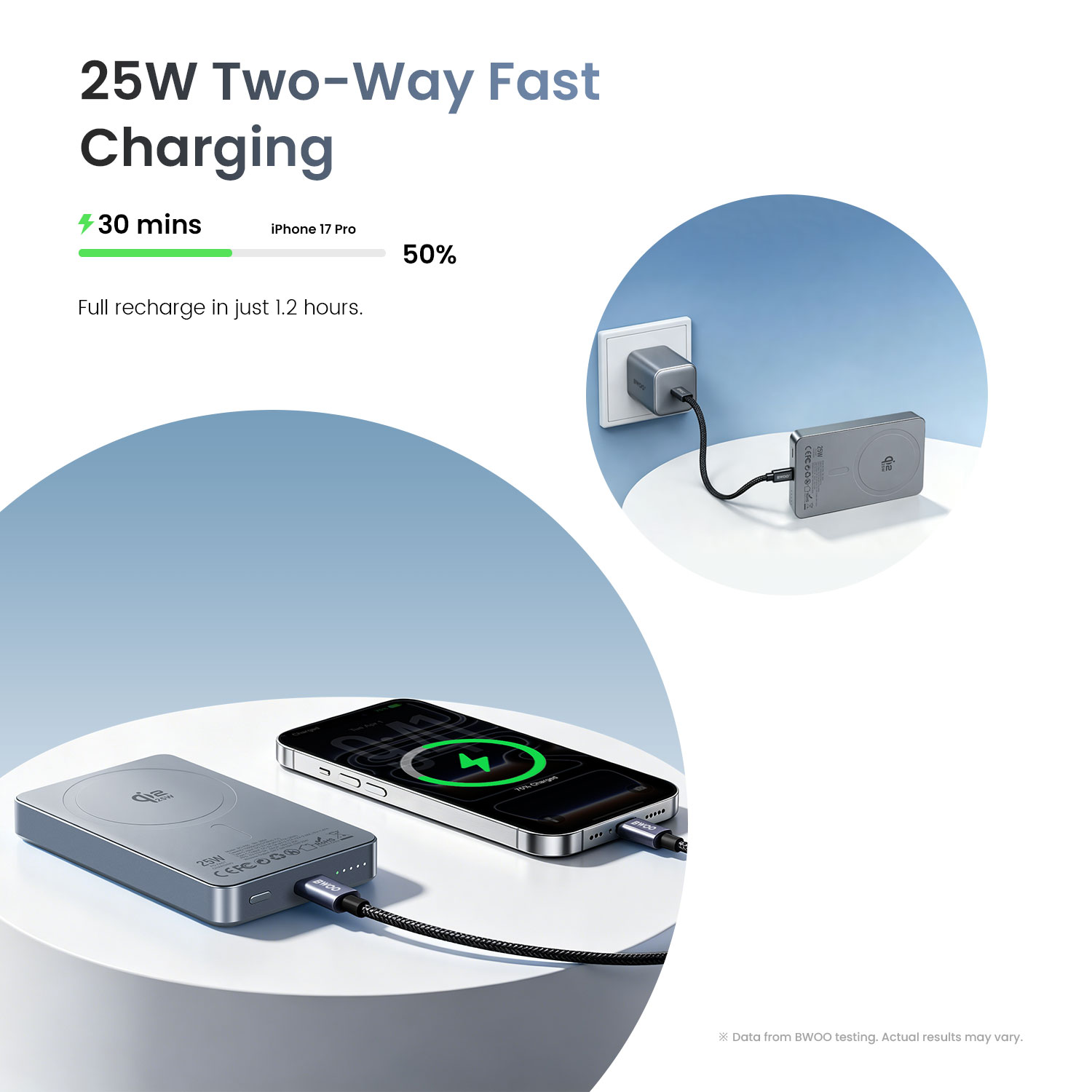 BWOO 10000mAh Magnetic Portable Battery for Daily Use