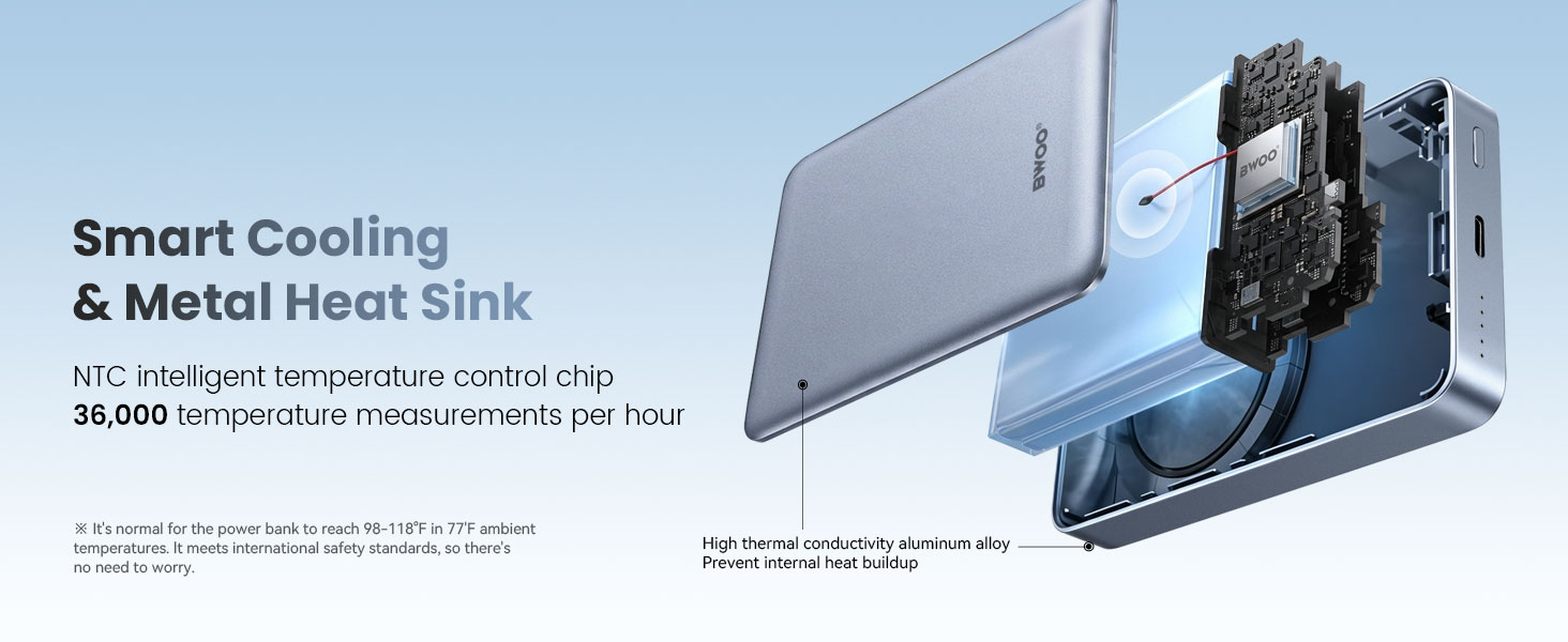 Heat Management System in BWOO 25W Qi2.2 Power Bank