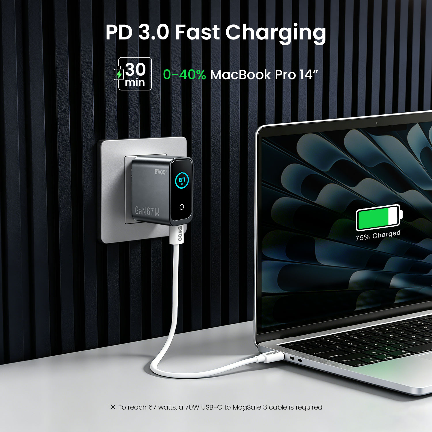 BWOO PD3.0 67W Fast Charging Charger
