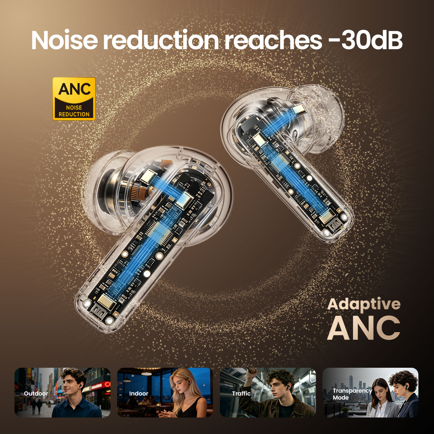 BWOO Noise Reduction Wireless Earbuds