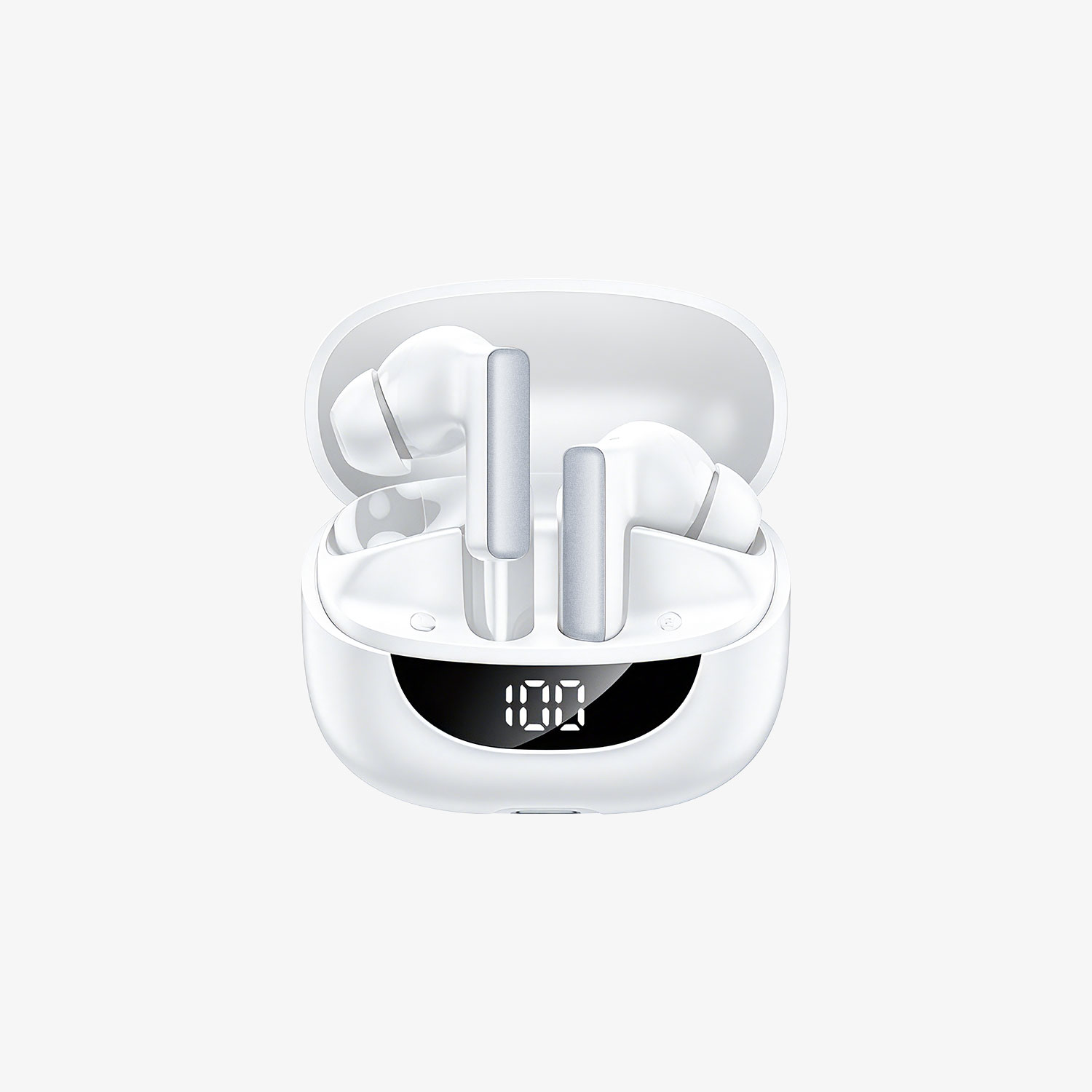 BWOO Wireless Earbuds with Replaceable Battery in White