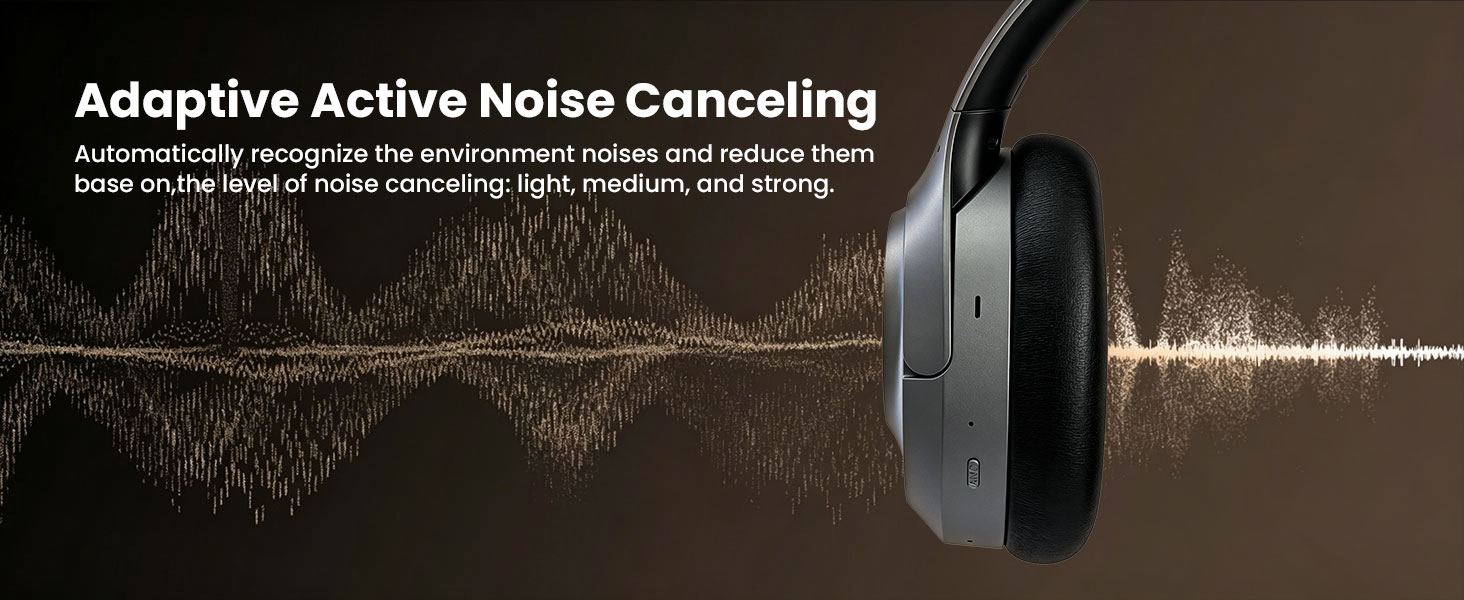 BWOO Over-Ear Headset with Adaptive Noise Cancelling