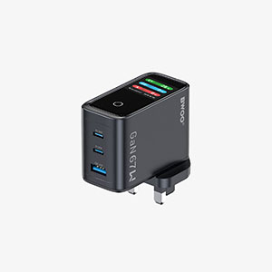BWOO 67W 3 Ports GaN Smart Display Charger UK Plug