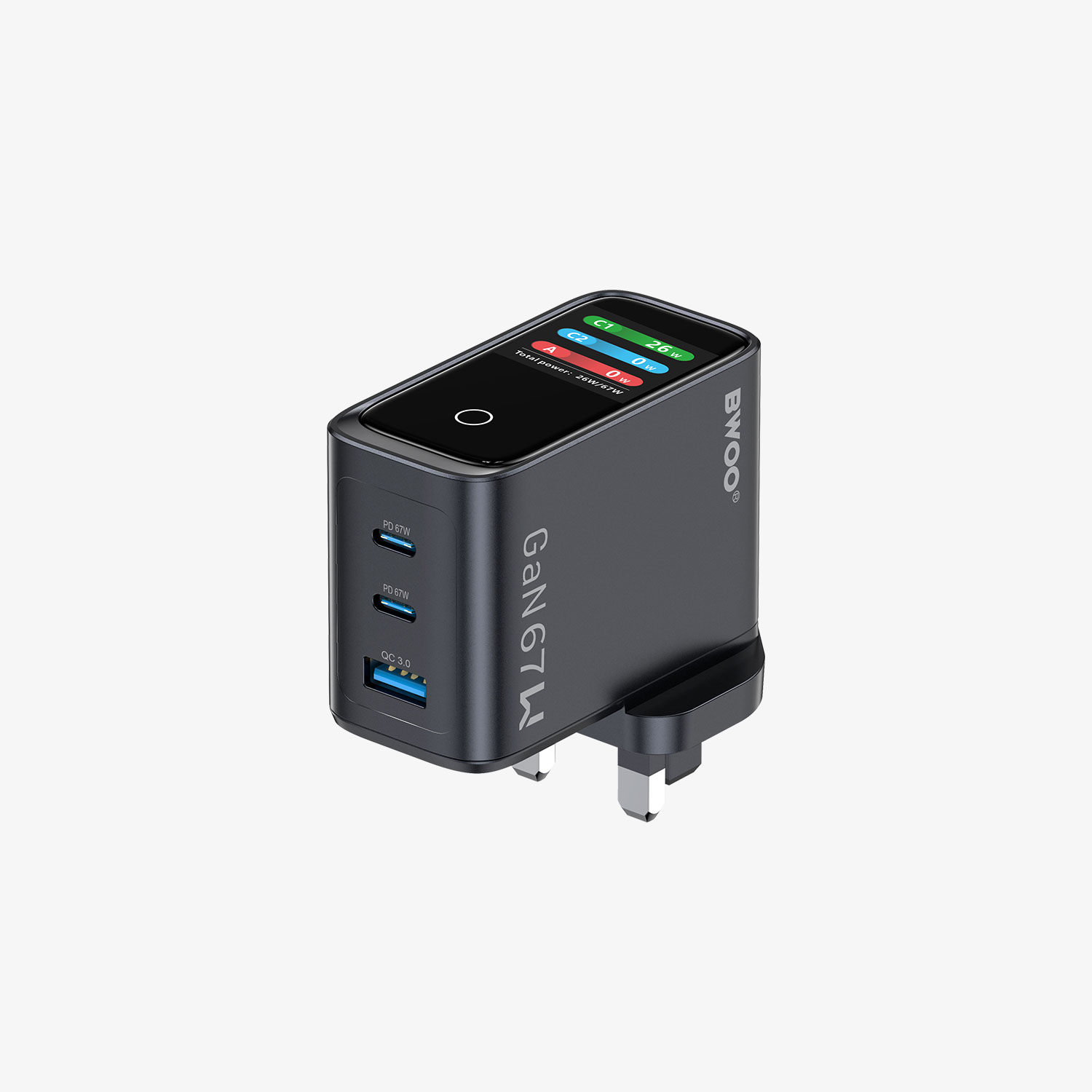 BWOO Brand 67W GaN charger UK for fast charging