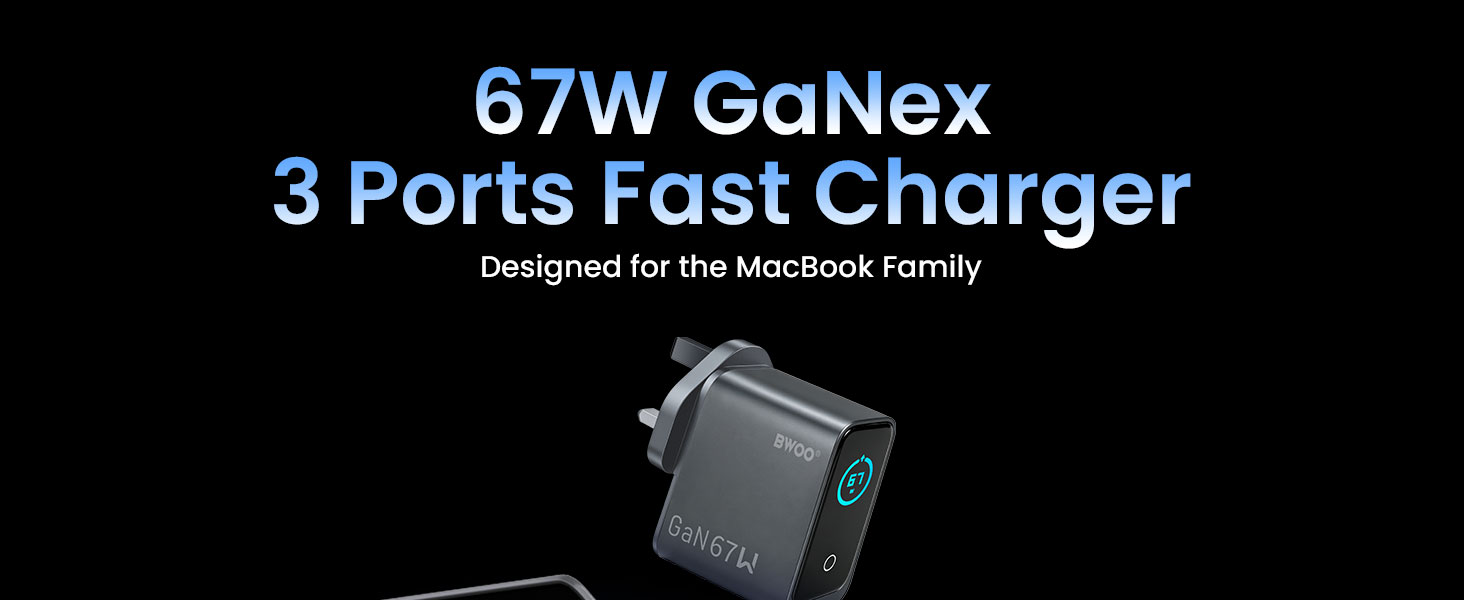 BWOO GaNex Multi-Port Smart Display Charger