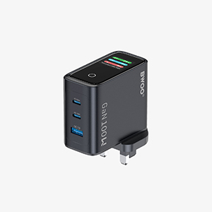 BWOO 100w 3 ports gan smart display charger