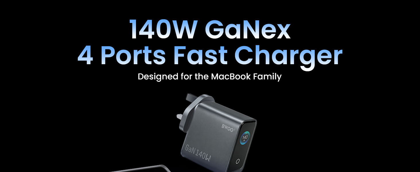 BWOO 4-port charger screen tracking stable fast charging duration