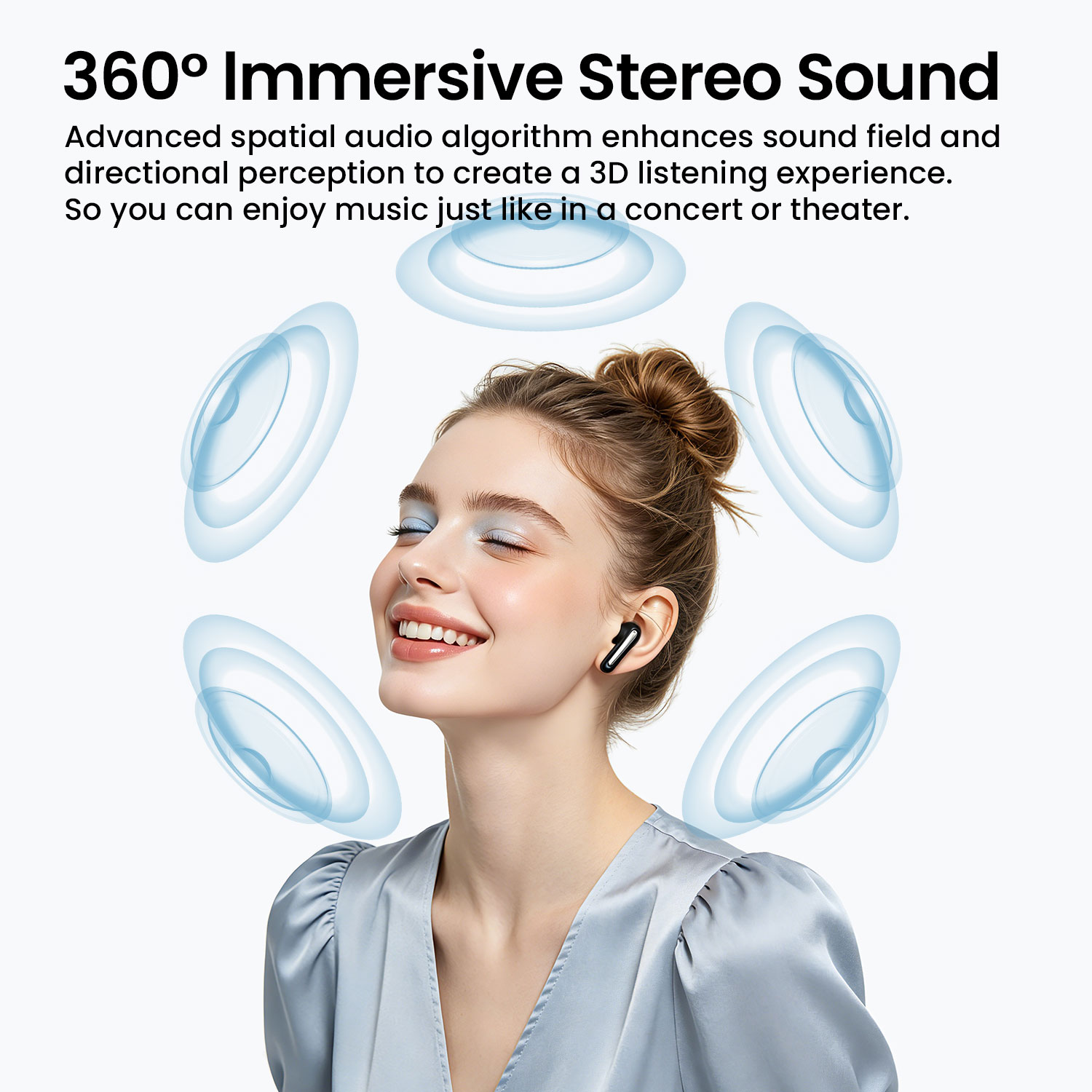 BWOO Noise Cancelling Wireless Earphones with immersive stereo sound