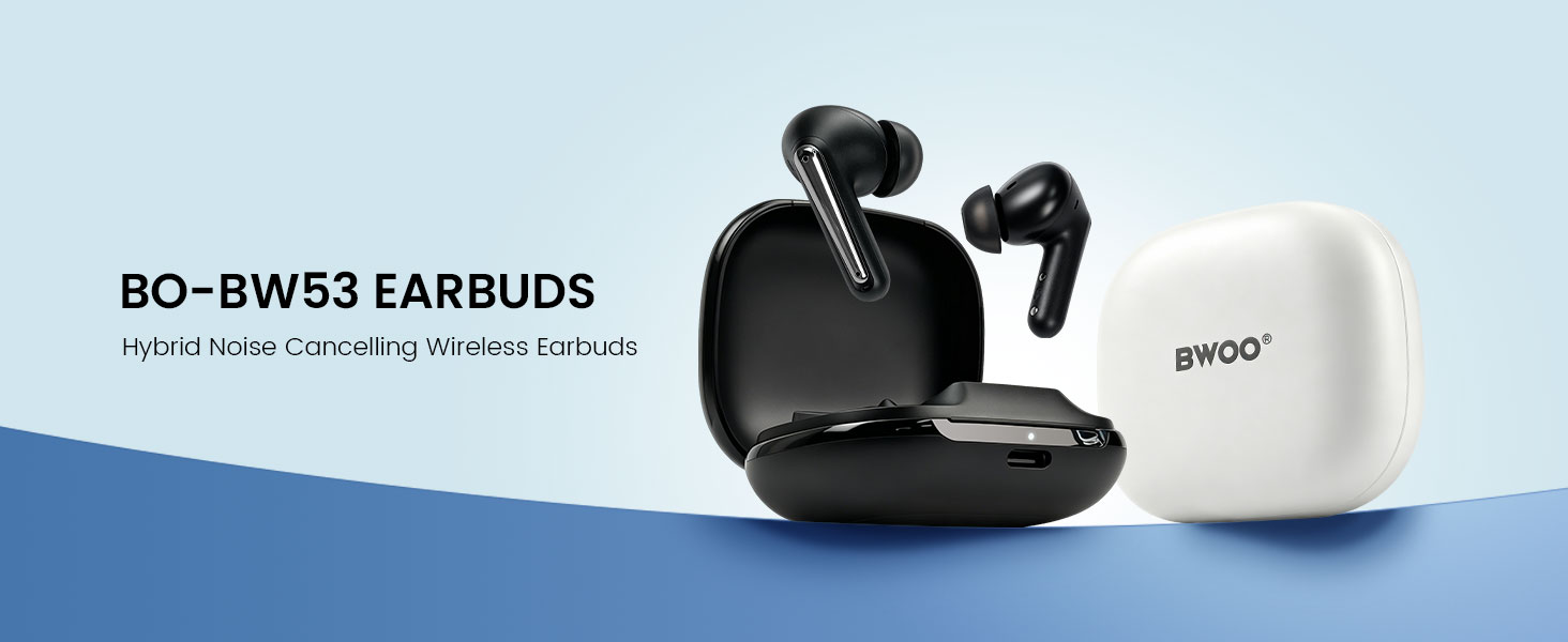 BWOO Hybrid Noise Cancelling Wireless Earbuds