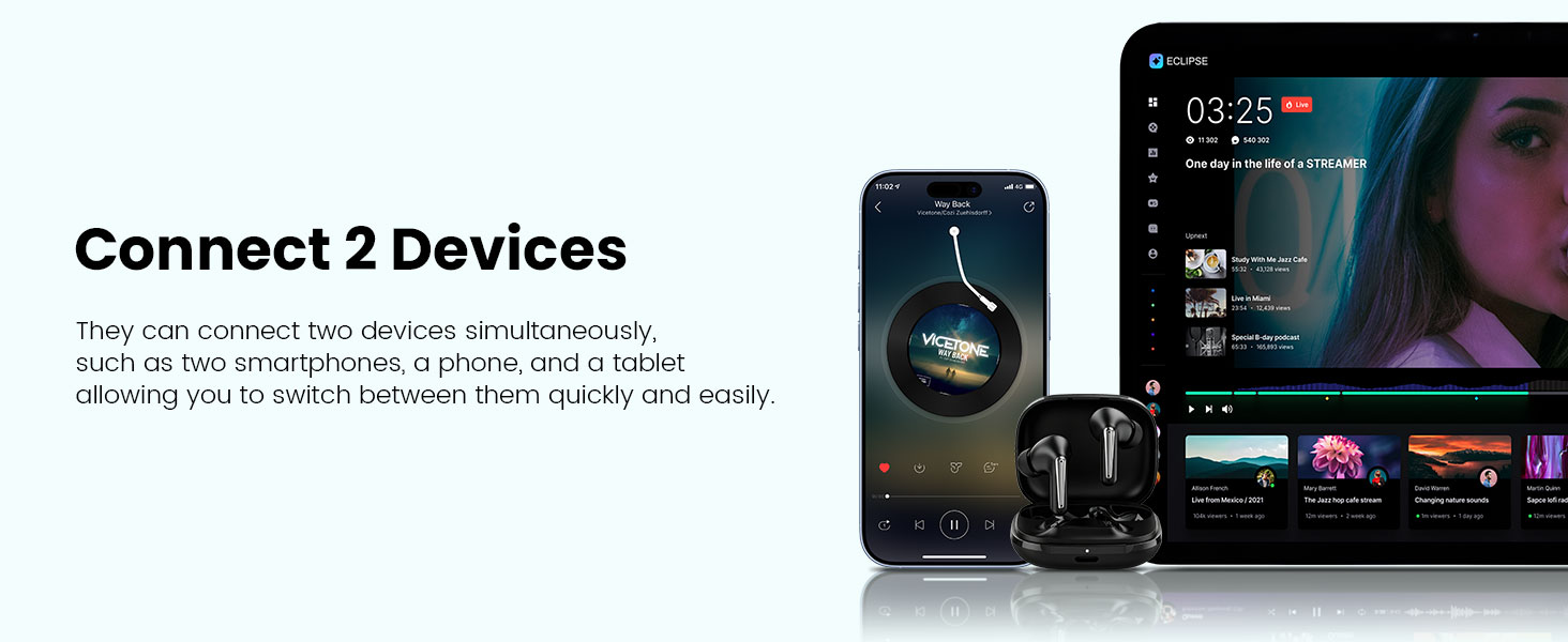 BWOO ANC Wireless Earphones with Easy Control