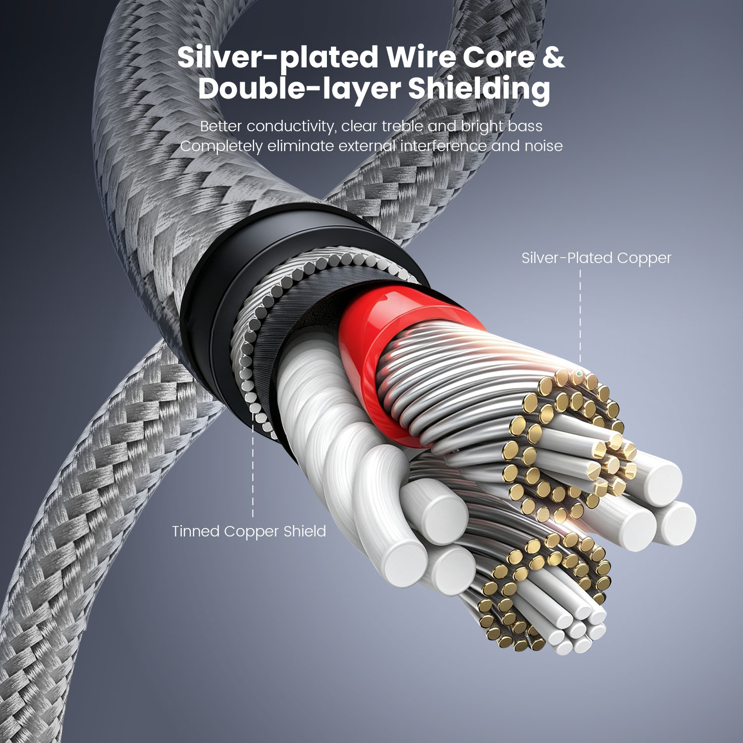 BWOO Silver Plated Wire Audio Cable