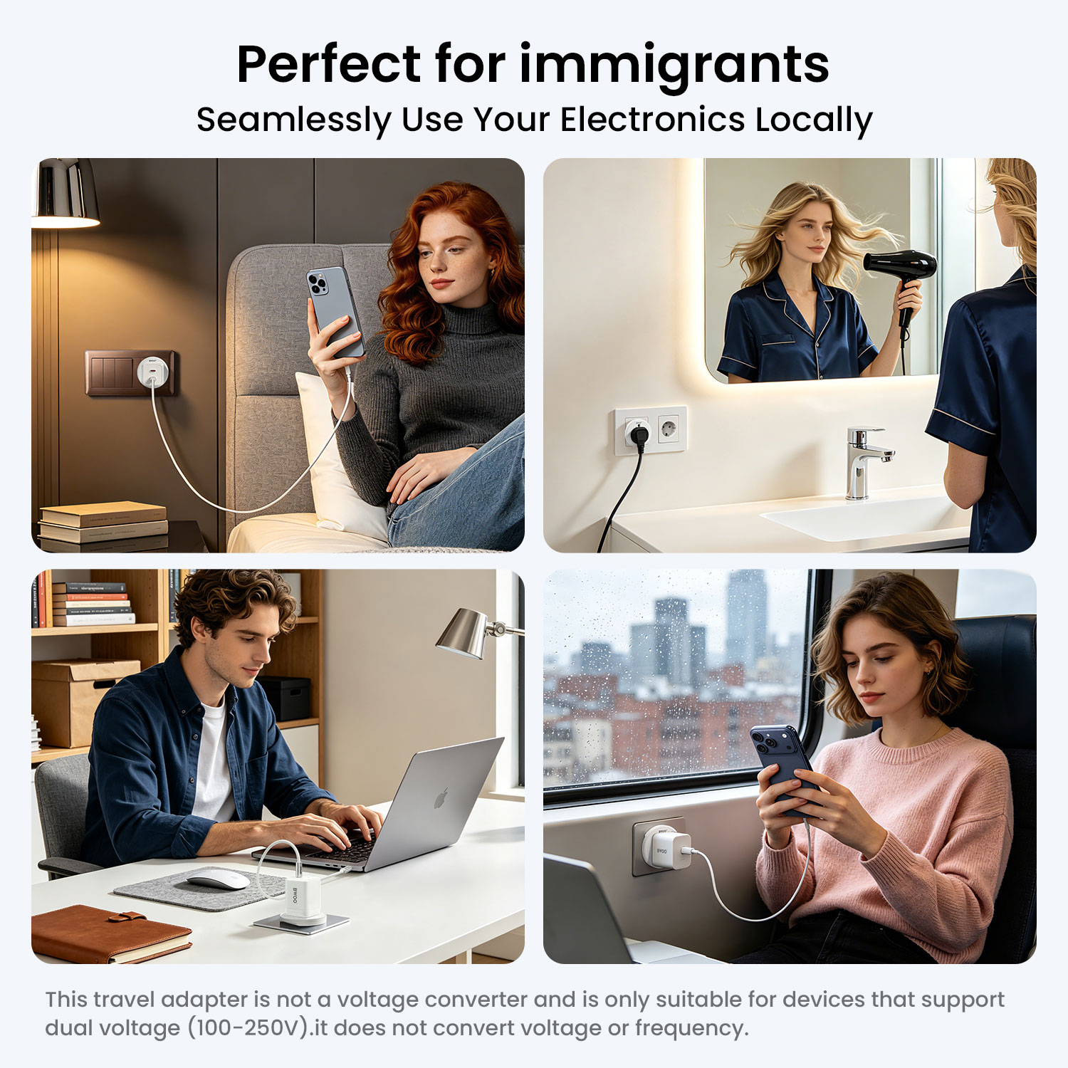 BWOO EU travel adapter suitable for many situation