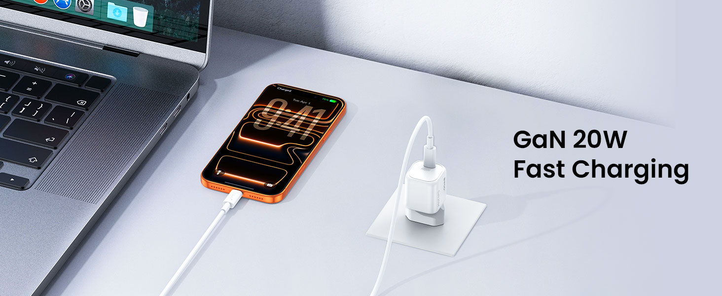 BWOO USB-C charger with 20W charging speed