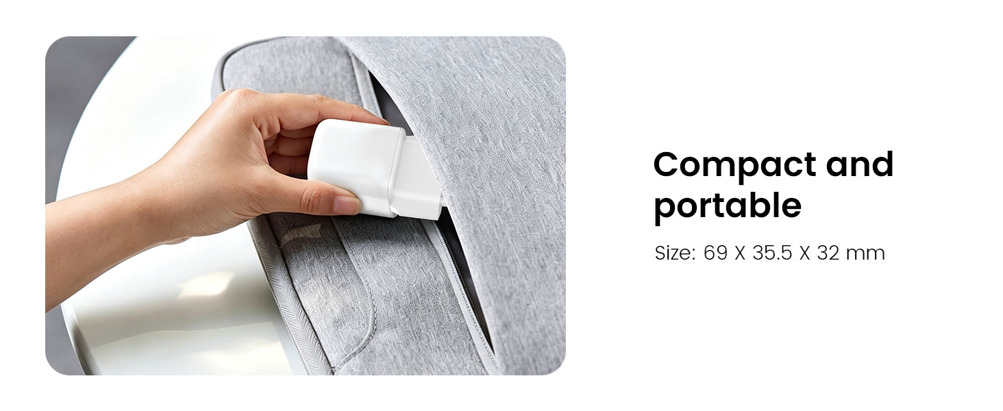 BWOO mini USB-C charger with compact portable design