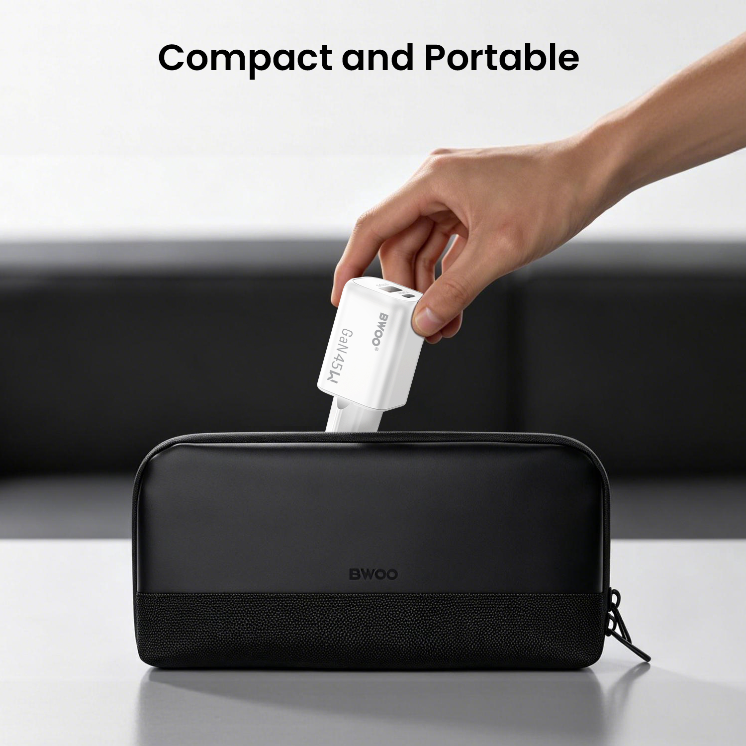 BWOO compact and portable charger for traveling