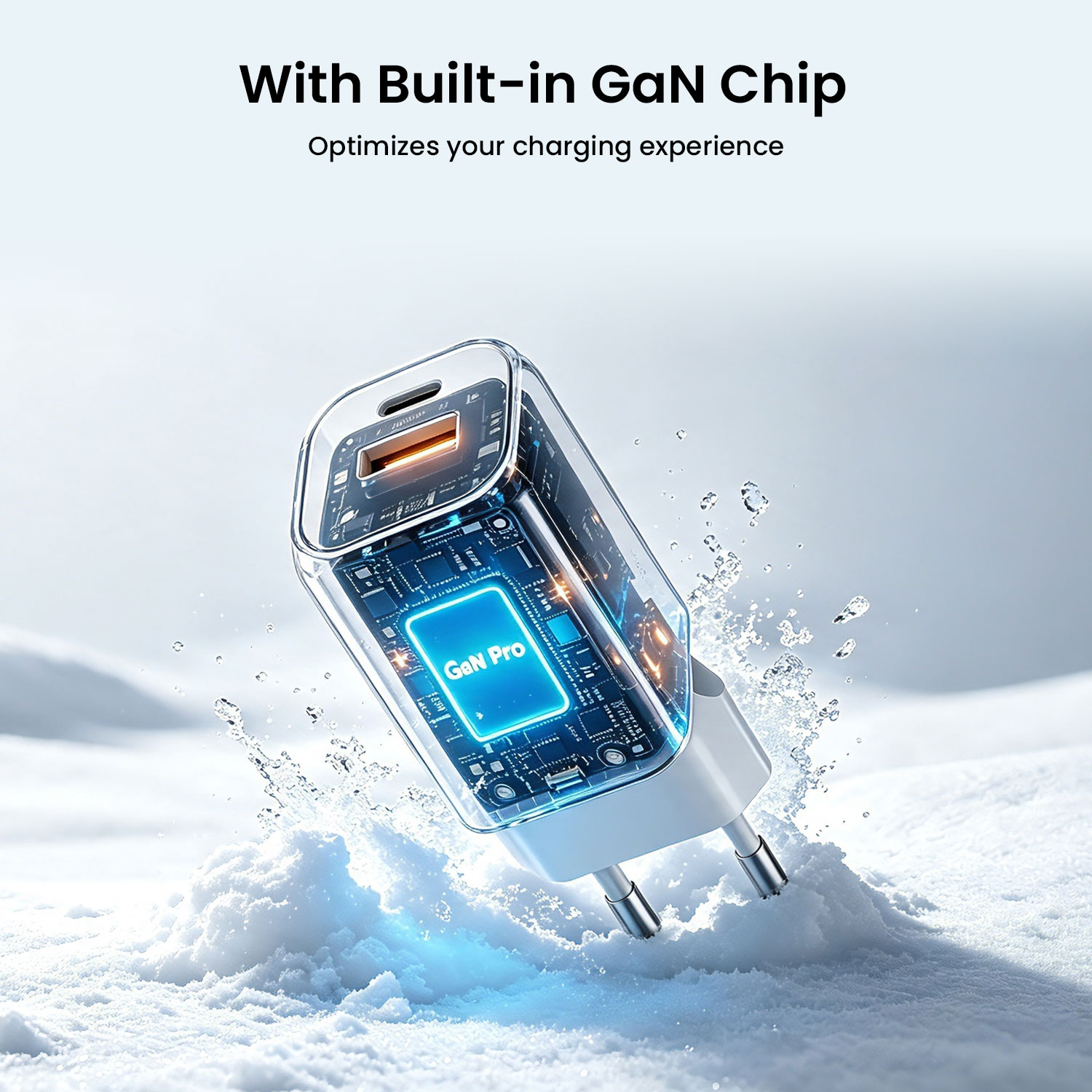 BWOO dual ports usb-c charger with built-in gan chip