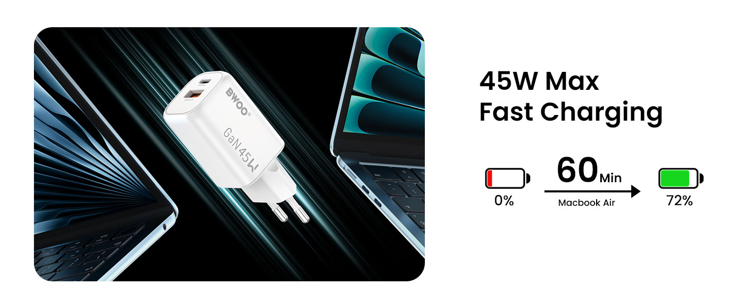 BWOO 45w max fast charger block