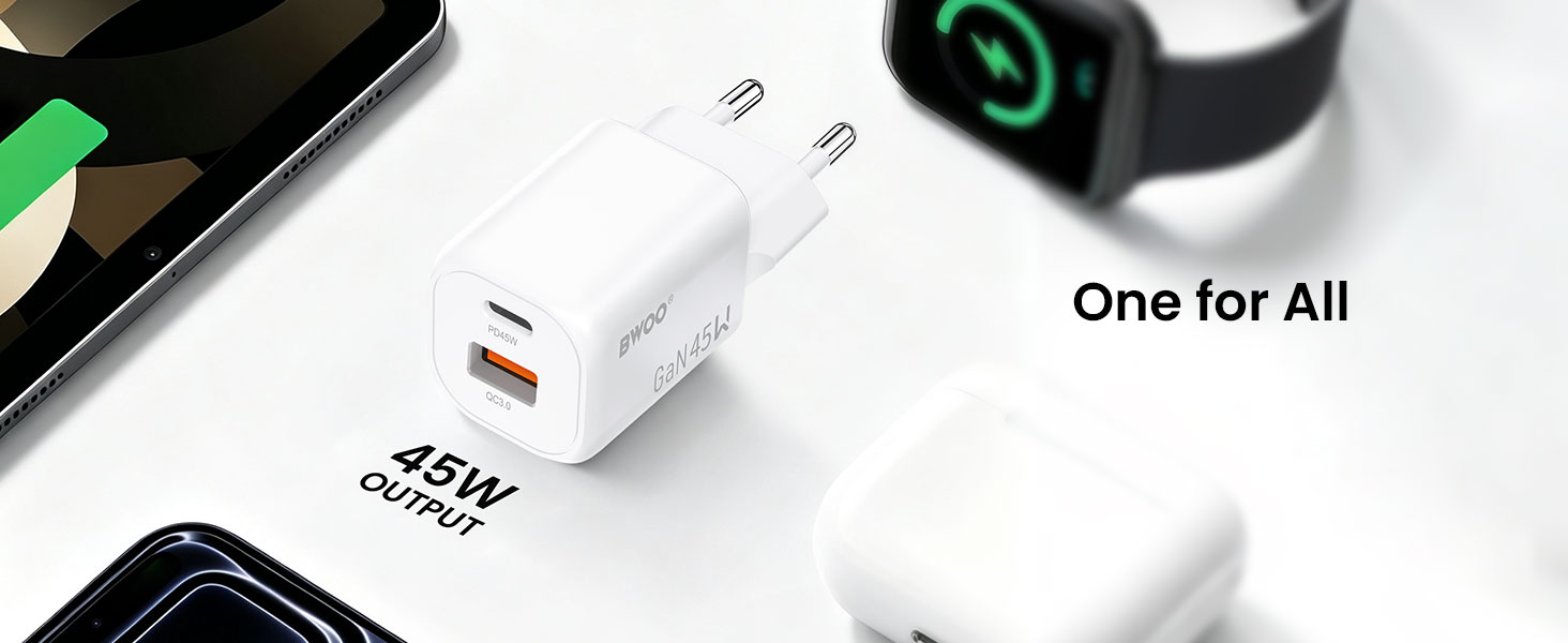 BWOO dual ports 45w usb charger for all smart devices